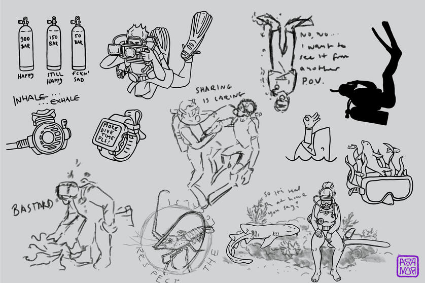 "Scuba dream" - Sketches